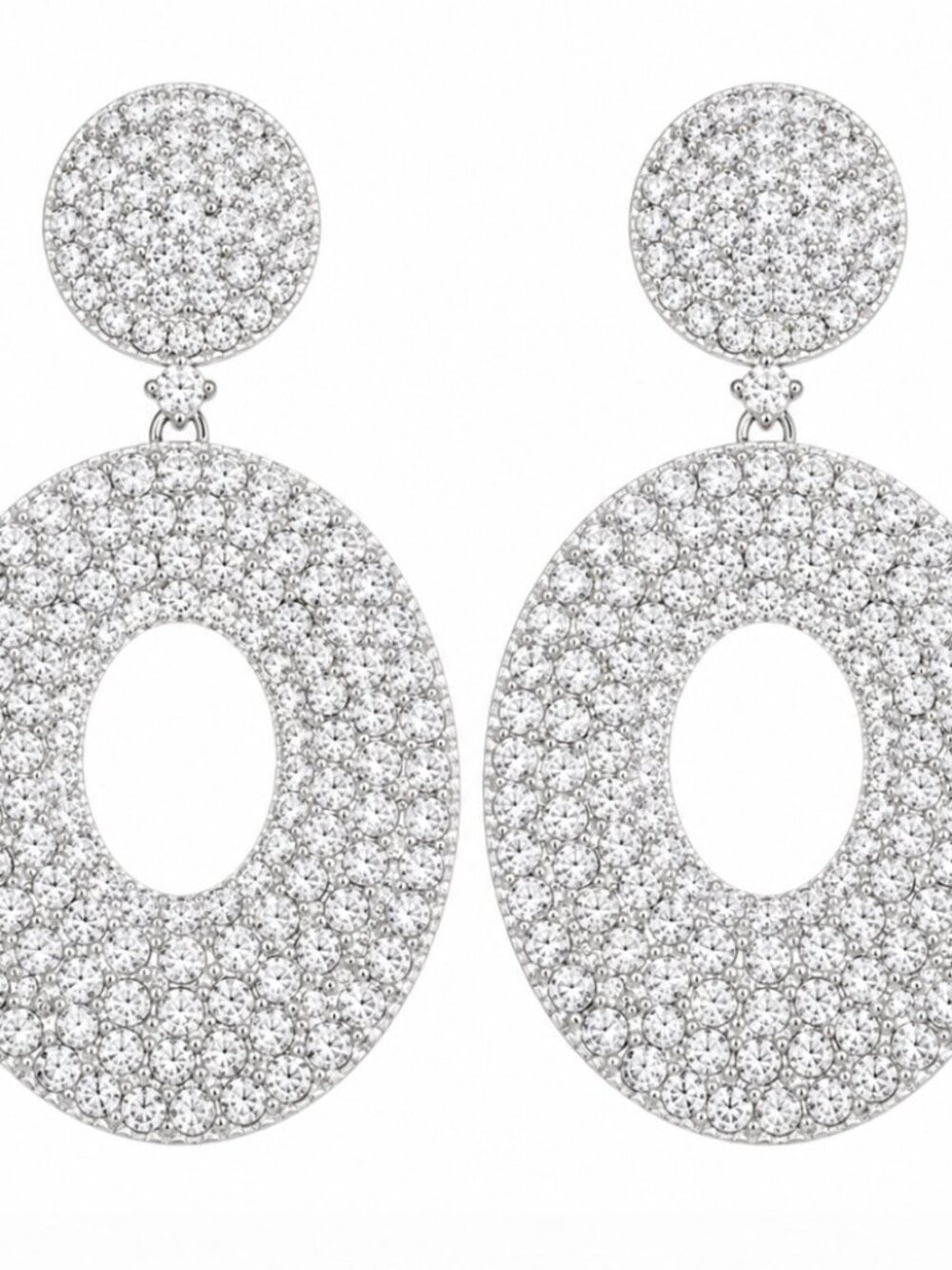 Statement Earrings Feature a Bold Oval Drop Design Pierced